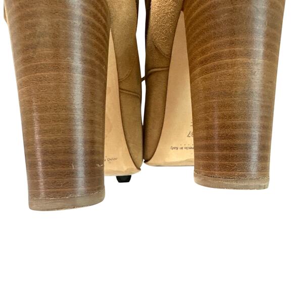 Manolo Blahnik Ostrava Camel Suede Shearling Ankle Boots Size IT 37 / US 7 - Picture 8 of 15